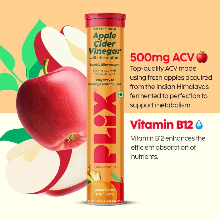 Plix Apple Cider Vinegar Effervescent Tablet with mother