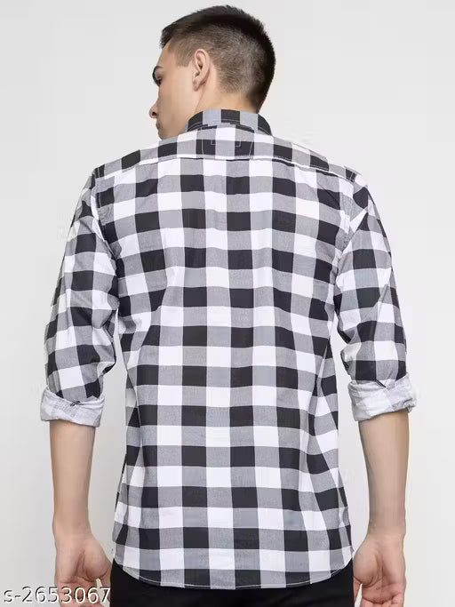 Frekman Stylish Cotton Blend Check Men's Shirt