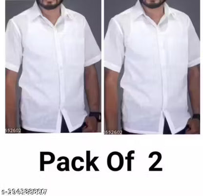 Pure Cotton white Shirt (Pack Of 2) White Shirt Combo Cotton Men's