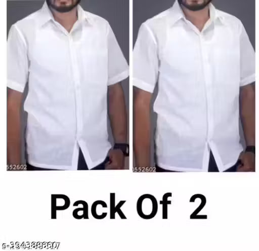 Pure Cotton white Shirt (Pack Of 2) White Shirt Combo Cotton Men's
