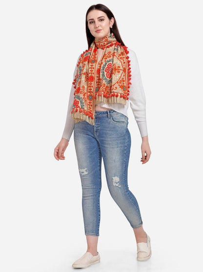 Fantastic Embroidered Khadi Cotton Dupatta