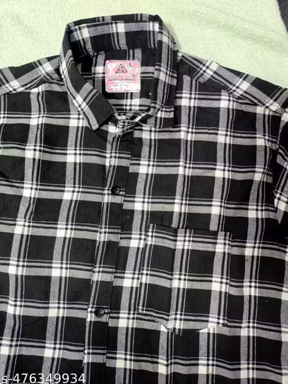 POLLYCOTTON CASUAL SLIM FIT COMBO PACK (2PCS ) CHECK SHIRT FOR MEN