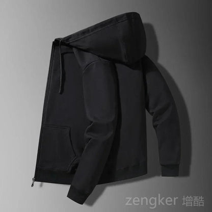 Men Full Sleeve Solid Hooded Sweatshirt