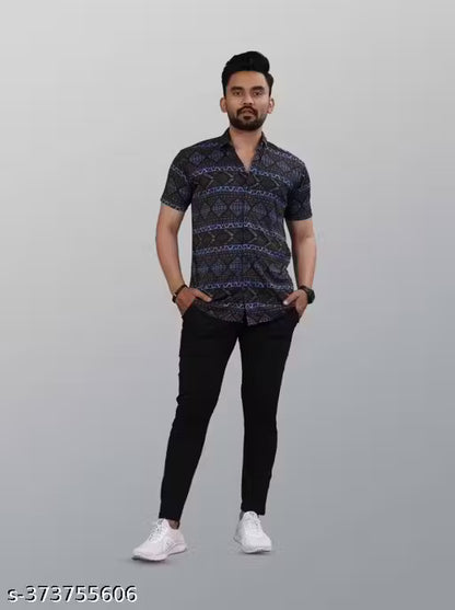 icom Men's Ethnic Motif Regular Spread Collar Multicolor Shirts