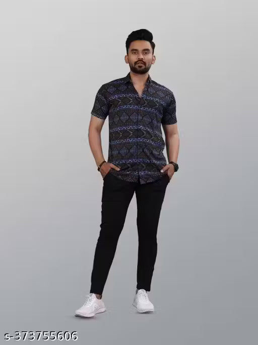 icom Men's Ethnic Motif Regular Spread Collar Multicolor Shirts