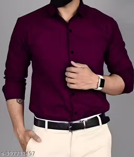 KOSAM Classy CREATIVE Formal Shirts For Men - WINE