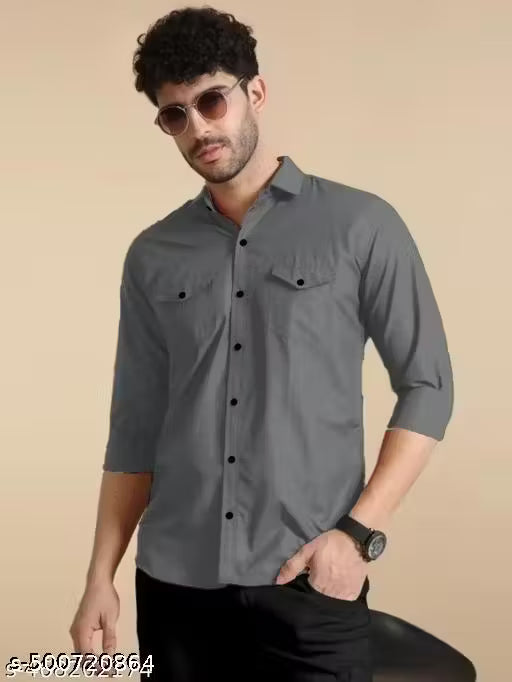Top Wear Double Pocket Shirt Trending Shirt Man Shirt Boys