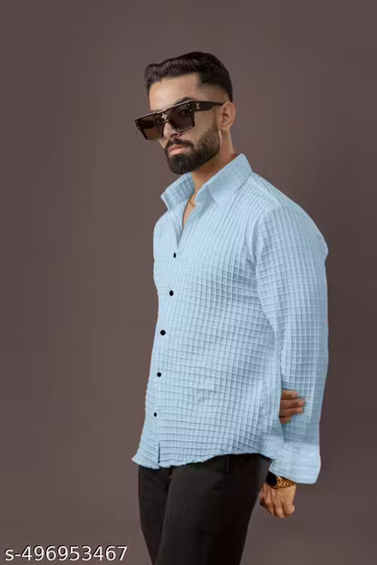 CKsons Fab Men's New Fancy Popcorn Checked Full Sleeve Shirt