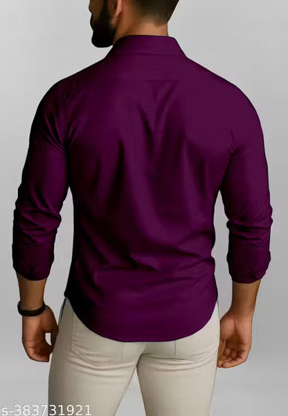IMPORTED stylish plain cotton shirts for men- WINE PURPLE