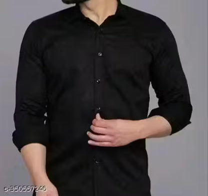 Men Regular Fit Solid Plain white shirt