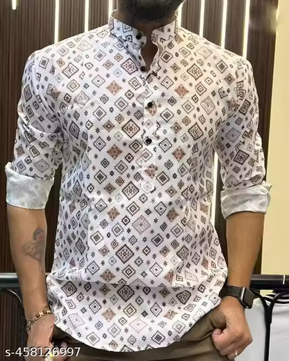 Men's Cotton Kurta Shirt | Traditional Men's Kurta Shirt | Men's Slim Fit Kurta Shirt | Casual Wear Kurta Shirt for Men |