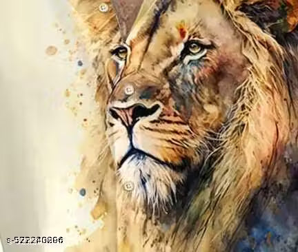 Men's Solid Lycra Printed Casual Shirt with Lion Artwork