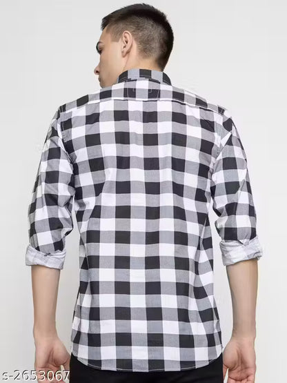 Frekman Stylish Cotton Blend Check Men's Shirt